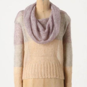 Anthropologie Melting Blocks Cowlneck Sheer Ombre Sweater Top, Sizes S & M